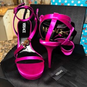 Versace Fuchsia Strappy High Heels